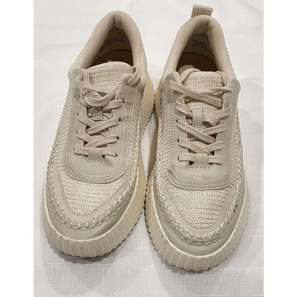 Dolce Vita Denae Sneakers Women’s  Size 8.5M Ivory Vanilla  Woven Shoes - Picture 1 of 8